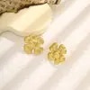 Pendientes Retro de Rayas Verticales Estilo Europeo y Americano Estilo Lujo Ligero Acero Inoxidable Corazón Hueco Pendientes de Mariposa Pendientes de Nicho para Mujer