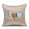Almohadas Personalizadas Amazon Transfronterizas Cojines para Sofá Bordado Imitación Seda Lujo Ligero Hotel Mesita de Noche Lumbar