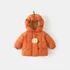 Roupa quente acolchoada de algodão para bebês, meninos e meninas, casaco externo engrossado com forro de fleece para o inverno, roupa infantil com capuz para recém-nascidos