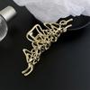 Nuevo Pinza de Garra Metálica con Perlas Estilo Coreano, Accesorio para el Cabello Dorado Mate de Moda, Dulce Pinza de Tiburón con Forma de Cruz para la Parte Posterior de la Cabeza