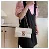 Nova Bolsa de Palha Estilo Férias com Tampa Flip e Alça Única, Bolsa Tecida Casual, Bolsa Feminina Estilo Europeu e Americano, Bolsa com Trava de Torção e Múltiplos Compartimentos com Corrente