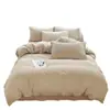 Juego de Ropa de Cama a Rayas Japonesas de Algodón Puro de Cuatro Piezas Sábana de Algodón Sencilla de Color Sólido Funda de Edredón para Dormitorio de Tres Piezas Comercio Exterior Transfronterizo