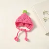 Gorro mini de punto lindo muñeco de peluche hilo atuendo accesorios de peluche tocado diy decoración de muñeca hecha a mano
