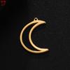 Venta directa de fábrica de acero inoxidable 304, 7,5 x 9,5 mm, accesorios de luna finamente pulidos, colgante artesanal.