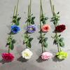 Lisianthus de Cabeza Única, Camelia de Tallo Único, Flores de Seda para Decoración del Área de Recepción de Bodas, Telón de Fondo Moderno para Escenario, Flores Artificiales al por Mayor