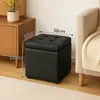 Banqueta para Trocar Sapatos na Entrada, Banqueta Baixa para Uso Doméstico, Banqueta com Armazenamento, Cor Café, Pode Ser Usada para Sentar, Banqueta com Armazenamento para os Pés, Banqueta Quadrada Moderna para Sofá