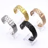 Adecuado para Samsung Huawei Apple Correa de Acero Sólido de Tres Eslabones Correa de Reloj de Acero Inoxidable Hebilla Plegable Correa de Reloj de Metal