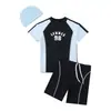 Aliexpress Ropa de baño para niños Estilo Deportivo para Niños Traje de Baño de Dos Piezas Manga Corta Protección Solar Modesto para Niños Mayores y Adolescentes