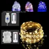 Caixa de Bateria com Controle Remoto à Prova d'Água Lâmpada de Fio de Cobre Botão Lâmpada de Fio de Cobre Lâmpada de Natal Lâmpada de Corda Decorativa Lâmpada Colorida Luz de Corda de Fio de Cobre USB
