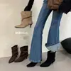 Primer Encuentro Botines de Gamuza Versátiles Estilo Nuevo 2026 para Mujer Botas Vaqueras de Moda