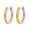 Brincos Ovalares Interaurais Dourados de Aço Inoxidável para Mulheres, Clipes de Orelha Versáteis da Moda Banhados a Ouro 18K, Brincos no Atacado