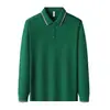 Camisa polo de manga larga de otoño con logo personalizado, camiseta con cuello, camiseta publicitaria para grupo, ropa de trabajo, camiseta de algodón puro bordada personalizada