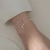 Pulsera de Doble Capa Estrella Luna para Mujer 2025 Nuevo Diseño de Nicho Lujo Ligero Sentido de Alta Gama Regalo de Cumpleaños para Novia