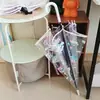Guarda-chuva Transparente com Design de Gato Branco, Totalmente Automático, Estilo Anime, Manual, Fofo, Alto Valor Estético, Dobrável, para Influenciadoras Femininas, Crianças, Desenhos Animados, Estudantes