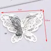 Piezas de Flores de Hierro Metálico, Hojas, Mariposas, Abanicos de Pavo Real, Capullos de Flores, Estilo Antiguo Plateado, Materiales para Accesorios de Cabello Étnicos de DIY