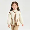 Outono e Inverno Uniforme Escolar Infantil Mágico Lã Espessa Jaqueta Pequena Acolchoada de Algodão Casaco Quente para Meninos e Meninas, Forro Acolchoado Leve