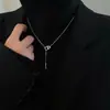 Cadena de Suéter Otoño e Invierno Acero de Titanio No se Desvanece Larga Gama Alta Versátil Estilo Ins Lujo Accesible Nicho Colgante de Collar de Doble Capa