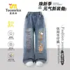 Pantalones Vaqueros Capibara para Niños Pantalones de Otoño Elegantes de Pierna Recta Modelo Nuevo 2025 para Niñas Pantalones Largos de Primavera y Otoño