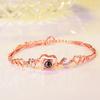 Pulsera de plata 925 con forma de amor Red roja tiembla con 100 idiomas Me encanta tu recuerdo pulsera regalo de San Valentín