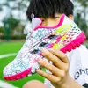 Nuevas zapatillas de fútbol con hebilla giratoria y sin cordones para niños y niñas TF con clavos rotos, para estudiantes de primaria y secundaria. Zapatillas deportivas de fútbol.