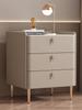 Gabinete de Almacenamiento Completo Simple de Madera Maciza Moderna Estante de Almacenamiento de Cuero Juego Completo Mesa de Noche de Pizarra de Lujo Ligero Apartamento Pequeño de Dormitorio