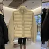 Chamarra de plumón de punto patchwork estilo básico para personas petite cuello alto diseño acanalado estilo coreano 90% plumón de pato blanco ligera capa base