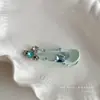 Coreia do Sul Dongdaemun Novo Estilo Super Bonito Fada Alta Qualidade Azul Pó Brilho Diamante Grampo de Cabelo Alto Nível Luxo Leve Elegante Requintado Acessórios de Cabelo