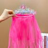Tiara e Acessórios de Cabelo Infantis, Véus Doces de Princesa para Performance de Bebê, Tiaras Frozen, Acessórios de Cabeça de Coroa para Meninas