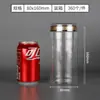Botella PET de Grado Alimenticio Tapa Acrílica Tapa de Doble Capa Tapa PS Tarro Sellado de Plástico Engrosado para Snacks Dulces Té de Flores Transparente