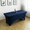 Fabricante Directo Poliéster Color Sólido Elástico Funda para Mesa de Bar de Cócteles Decoración de Banquete de Bodas Funda para Mesa de 6 pies en Stock para Exportación