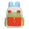 Mochila infantil color block, leve e de grande capacidade, adequada para meninos e meninas, ideal para atividades ao ar livre e passeios, e perfeita como mochila de desenho animado para o jardim de infância