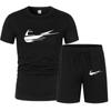 Verano Nuevo Set de Camiseta de Manga Corta para Hombre + Shorts de Playa Estampado Ropa Deportiva Traje de Dos Piezas a la Moda