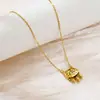 Comercio exterior transfronterizo simple moda titanio acero collar mujeres no se desvanece lujo todo combina personalidad estilo coreano cadena clavícula joyería