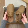 Pantuflas Birkenstock Retro de Suela Gruesa Cerradas para Mujer 2026 Otoño Nuevas Slip-on que Aumentan la Altura para Persona Perezosa Mocasines Planos para Exteriores