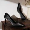 3389-42 Zapatos de Tacón Alto Franceses para Mujer Tacón de Aguja Zapatos Cheongsam Xiuhe Zapatos Sencillos de Compromiso Dama de Honor Boda Color Sólido Zapatos de Trabajo