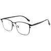 Armazón para Gafas de Hombre Negro Dorado de Lujo Ligero 32807Y Armazón para Gafas de Titanio Puro Ultraligero y Cómodo con Patillas Largas Flexibles Armazón de Titanio