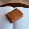 Minimalista Nuevo Estilo Tarjetero de Piel de Vacuno de Capa Superior para Mujer, Monedero con Cremallera de Cuero Genuino Suave de Alta Gama, Billetera Corta, a la Moda