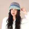 Chapéu de Lã Color Block de Inverno para Mulheres, Estilo de Inverno, Rosto Pequeno, Proteção Quente para Ouvidos, Chapéu para Frio, Chapéu de Pescador de Pelúcia, Chapéu Bucket Versátil