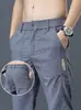 Pantalones casuales ligeros de verano para hombre, pantalones rectos holgados elásticos de seda helada transpirables de secado rápido, pantalones largos versátiles de moda para hombre