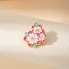 Broche Exquisito de Flor de Cerejeira em Desenho Animado com Esmalte, Alfinete de Flor Rosa, Acessório de Flor para Gola de Mochila, Emblema