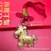Chaveiro Pingente de Bolsa para Celular de Ouro Puro 999 Ano do Cavalo Presente de Aniversário Atacado