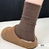 Calcetines de algodón blancos para mujer, absorbentes de sudor, transpirables, calcetines de presión hasta la mitad de la pantorrilla, antibacterianos, resistentes al olor, elásticos, sin costuras, calcetines Zhuji