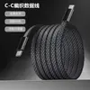 Cable de Datos para Teléfono Móvil de Carga Rápida Tipo C Plano Naranja Adecuado para Apple 17, Samsung, Huawei Cable de Carga Rápida USB