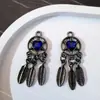 Atrapasueños Corazón de Diamante Micro-pavimentado Borla de Pluma Colgante Colgante DIY Pulsera de Cuentas Collar Pendientes Pasador Accesorios