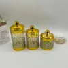 Jarra de Plástico Sellada con Trébol de Cuatro Hojas de Ladrillo Piedra Nueva Transfronteriza Set de Tres Piezas Adornos Decorativos de Lujo Ligero Jarra Sellada con Estampado en Caliente