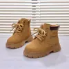 Botas Martin para Niñas Pequeñas y Niños Pequeños 2025 Otoño e Invierno Nuevas Botas Amarillas de Moda Estilo Británico para Niñas
