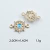 Accesorios de joyería coreana DIY rueda de dirección rueda de diamante plato placa collar de aleación pulsera accesorios colgante doble pequeño colgante