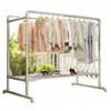 Tendedero de tubería de acero, tendedero independiente para exteriores, dormitorio, balcón, simple de doble barra, tendedero móvil para ropa de cama