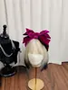 Faixa de Cabelo Outono e Inverno Luxo Faixa de Cabelo com Laço de Três Camadas Retrô High-End Francesa Coque de Cabelo Grampo de Cabelo de Veludo