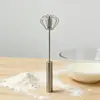 Batedor de Massa para Assar em Casa Ferramenta Giratória Tipo Prensa de Cozinha Batedor de Creme Batedor de Ovos Semi-Automático